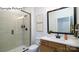 Modern bathroom featuring a glass shower, stylish vanity, and contemporary fixtures for a luxurious feel at 265 Miramar Dr, York, SC 29745