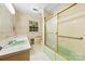 Functional bathroom featuring a shower-tub combo and classic fixtures at 7501 Glencannon Dr, Charlotte, NC 28227