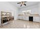 Bright kitchen featuring classic white cabinets, black appliances, and modern shelving at 1008 Valley St, Kannapolis, NC 28081