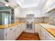 Bright kitchen with white cabinets, wood countertops, and stainless steel appliances at 11120 Sevilla Ct, Charlotte, NC 28226