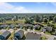 Aerial view showcases the neighborhood's well-maintained homes and lush greenery in a suburban setting at 112 E Neel Ranch Rd, Mooresville, NC 28115