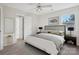 Stylishly furnished bedroom with neutral tones, carpet, and coordinated decor at 11234 Villa Trace Pl, Charlotte, NC 28277