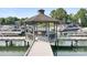 View of a community gazebo and boat slips on a sunny day at 21218 Baltic Dr, Cornelius, NC 28031