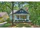 Charming two-story home with a manicured lawn and a classic blue and grey exterior paint scheme at 2223 Club Rd, Charlotte, NC 28205