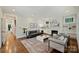 Elegant living room featuring hardwood floors, a fireplace, and comfortable seating at 2223 Club Rd, Charlotte, NC 28205