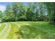 Expansive backyard featuring lush green lawn with tree line in a peaceful, private setting at 274 Cove Creek Loop, Mooresville, NC 28117