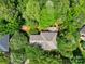 Aerial view of a home nestled among lush greenery, showcasing its tranquil and private setting at 3112 Planters Ridge Rd, Charlotte, NC 28270