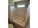 Bathroom featuring a soaking tub with shower and toiletry storage at 4151 Town Center Rd, Harrisburg, NC 28075