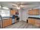 Functional kitchen featuring stainless steel appliances, wood cabinets, and ample counter space at 426 Valley St, Stanley, NC 28164
