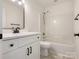 Bathroom featuring a vanity, shower, and hexagon tile flooring at 7006 Lone Eagle Dr # 18, Monroe, NC 28110