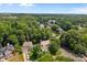 Beautiful aerial view of a neighborhood with tree lined streets showcasing Canopy 2025 For Sale sign at 9904 Brigstock Ct, Charlotte, NC 28269
