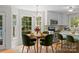 Charming kitchen nook with a round table, pendant lighting, and views of the backyard at 9904 Brigstock Ct, Charlotte, NC 28269
