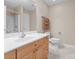 Well-lit bathroom with a vanity, sink, toilet, and a walk-in shower at 110 Whitehall Dr, Mooresville, NC 28117