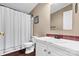 Clean and simple bathroom features a single sink vanity, a toilet, and a shower, creating an efficient space at 125 Brasington Ln, Mooresville, NC 28115
