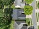 Overhead aerial view showcases the property's roof and surrounding landscape at 13247 Eastfield Village Ln, Charlotte, NC 28269