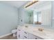 Bright bathroom with double sinks, granite counters, and a separate shower and tub at 13622 Stringfellow Ln, Charlotte, NC 28278