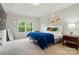 Bright bedroom featuring tray ceilings, natural light, and a plush, cozy aesthetic at 18619 Mainsail Ct, Lancaster, SC 29720