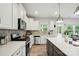 Modern kitchen with stainless appliances, island with bar seating, and tiled backsplash at 18619 Mainsail Ct, Lancaster, SC 29720