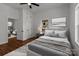 Nicely staged bedroom with a ceiling fan, and neutral wall color at 225 York Ave, Kannapolis, NC 28083