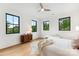 Inviting bedroom with hardwood floors, three windows, and neutral decor, offering a peaceful and stylish space at 408 Ideal Way, Charlotte, NC 28203