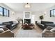Inviting living room with a fireplace and neutral decor at 408 Ideal Way, Charlotte, NC 28203