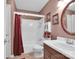 Bathroom featuring a vanity, toilet, and tub with shower at 409 Ridge Rd, Clover, SC 29710