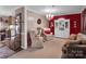 Inviting living room with plush seating, decorative fireplace, and ample natural light at 409 Ridge Rd, Clover, SC 29710