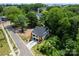 Aerial view of new construction homes on a tree-lined street at 4117 Sarah Dr, Charlotte, NC 28217