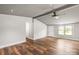 The open living room is bright with recessed lighting and custom wood flooring at 5354 Sherrills Ford Rd, Catawba, NC 28609