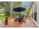 Outdoor deck with a dining table and seating, perfect for al fresco dining at 5707 Fairvista Dr, Charlotte, NC 28269