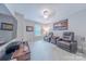 Spacious living room featuring a television, two recliners, and accent artwork at 5707 Fairvista Dr, Charlotte, NC 28269