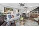 Cozy living room with comfortable seating, a decorative rug, and a built-in bar area at 5888 Wood Duck Way, Catawba, NC 28609