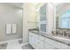 Bathroom features granite countertops, double sinks, and a framed mirror at 9137 Brightleaf Pl, Charlotte, NC 28269