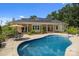 Beautiful backyard with an in-ground pool, patio and a dining area at 9261 Marvin School Rd, Marvin, NC 28173