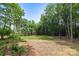 Expansive backyard surrounded by lush trees, perfect for outdoor activities and relaxation at 1004 E Sandy Ridge Rd, Monroe, NC 28112