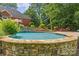 Beautiful in-ground pool surrounded by stone and lush landscaping, ideal for relaxing and entertaining at 1310 Weddington Hills Dr, Matthews, NC 28104
