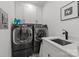 Well-equipped laundry room with modern appliances, ample storage, and a stylish sink area at 2121 Laburnum Ave, Charlotte, NC 28205