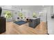 Bright open living area featuring hardwood floors, living room, and kitchen island at 2121 Laburnum Ave, Charlotte, NC 28205