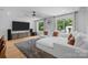 Spacious living room featuring a large white sectional, hardwood floors, and ample natural light at 2121 Laburnum Ave, Charlotte, NC 28205