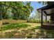 Wide-open backyard featuring a well-kept lawn, tall wood fence, and lots of natural shade at 2921 Windsor Ave, Charlotte, NC 28209