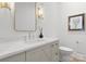 Stylish half-bathroom boasting marble countertops, gold accents, and modern fixtures at 2921 Windsor Ave, Charlotte, NC 28209