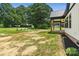 Spacious backyard with manicured lawn, perfect for outdoor activities and entertaining on the covered patio at 5015 Lancaster Hwy, Monroe, NC 28112