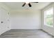 Clean bedroom with laminate floors, a ceiling fan and a large window at 102 Starmount Dr, Kings Mountain, NC 28086