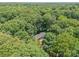 Aerial shot showcasing a house nestled among lush green trees, offering a sense of secluded living and privacy at 1123 Timberlane Dr, Lincolnton, NC 28092
