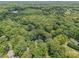 Aerial view of a house nestled among dense trees in a peaceful, secluded, and private wooded neighborhood at 1123 Timberlane Dr, Lincolnton, NC 28092