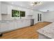 Updated kitchen with white cabinets, granite countertops, and stainless steel appliances at 1123 Timberlane Dr, Lincolnton, NC 28092
