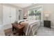 Bright bedroom features a large window, soft carpet, and decorative throw pillows for a modern feel at 1912 Baxter St, Charlotte, NC 28204