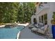 Back yard pool and spa with outdoor seating at 19506 Mary Ardrey Cir, Cornelius, NC 28031