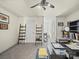 Home office with black desk, cabinets, and shelving at 2769 Independence Way, Gastonia, NC 28056