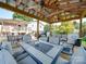 A covered outdoor patio featuring ceiling fans, plenty of seating and a grill at 3509 Flint Dr, Statesville, NC 28677